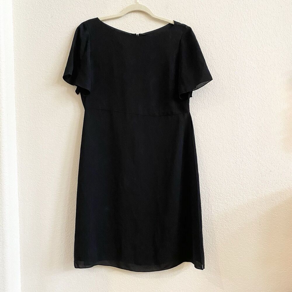 Anne Klein II Womens Dress Size 8 Black Layered Short Sleeve Knee Length